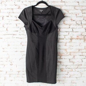 bebe Black Bodycon Dress Size Small Cap Sleeve Sweetheart Neckline Zipper